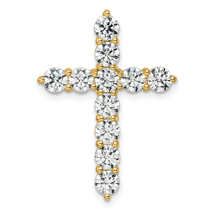14k Gold Lab Grown Diamond Cross Chain Slide Pendant