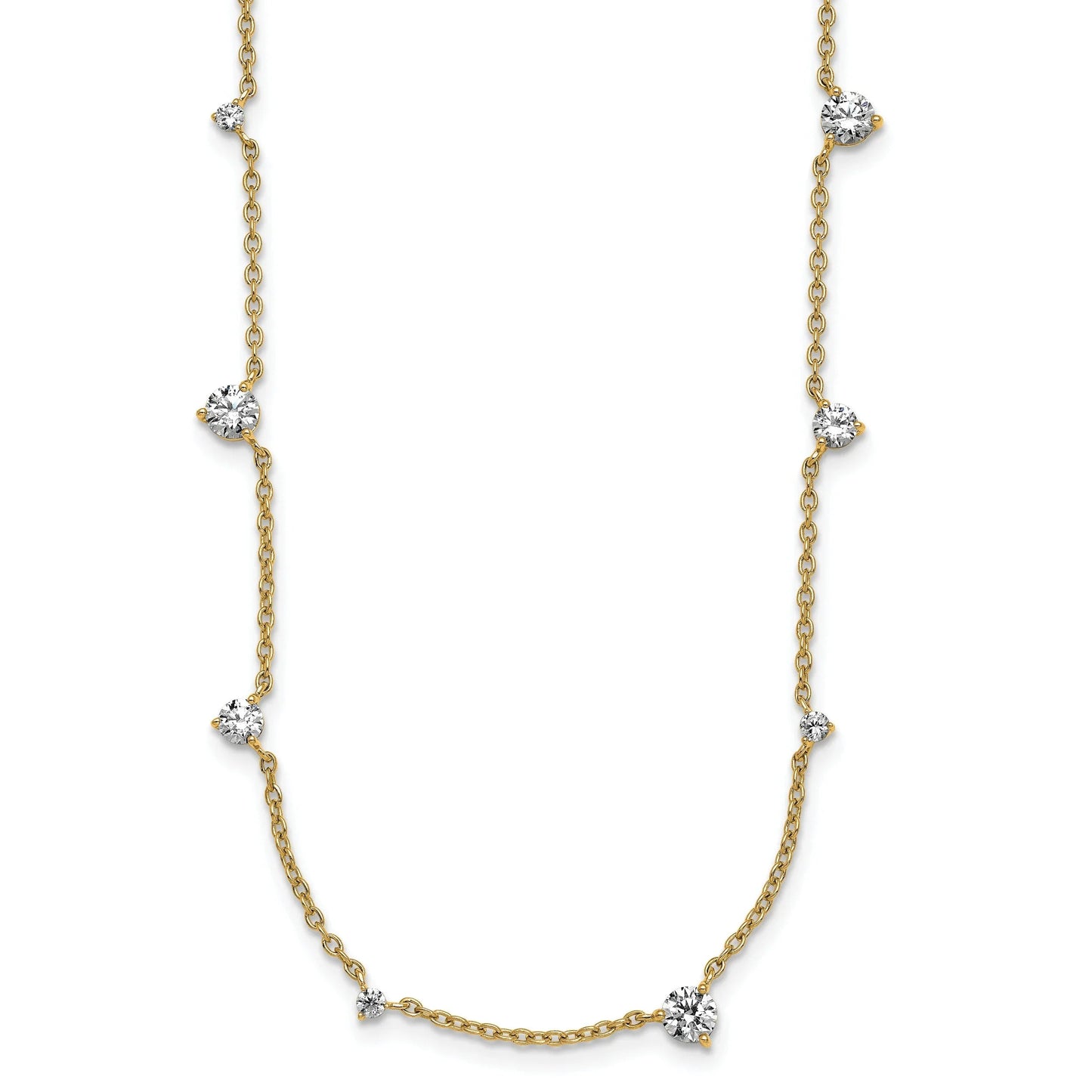 14k Gold Lab Grown Diamond Multi Station Necklaces