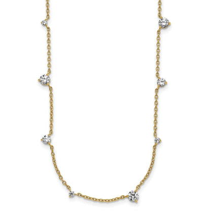 14k Gold Lab Grown Diamond Multi Station Necklaces