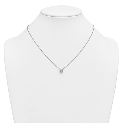 14k White Gold Lab Grown Diamond Solitaire Necklace