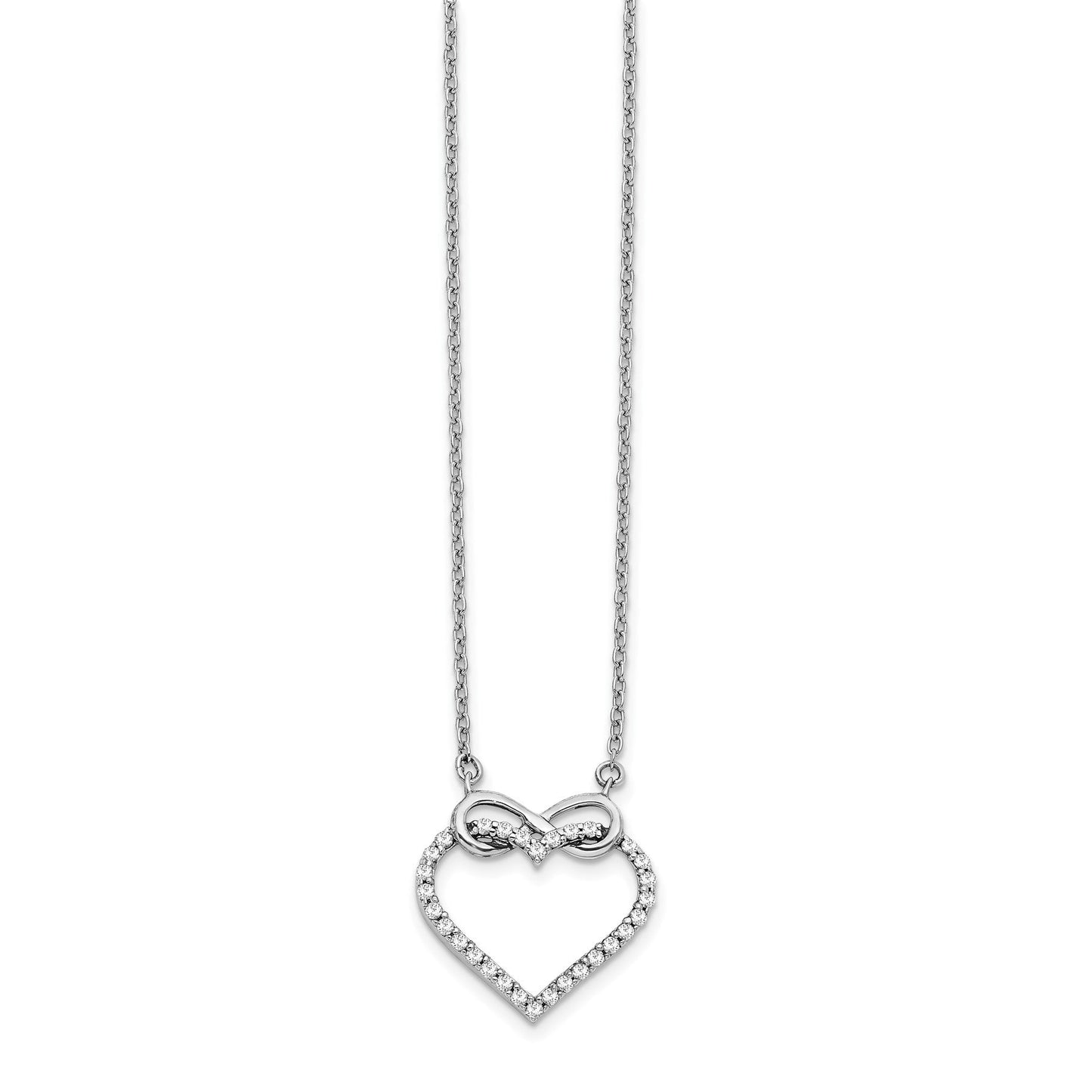 14k Gold Lab Grown Diamond Infinity Heart Necklace