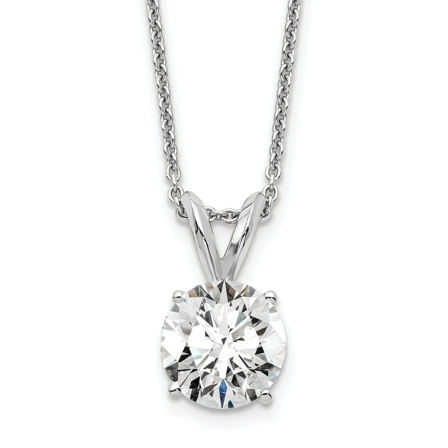 14 Carat Round Lab Grown Diamond Solitaire Necklace