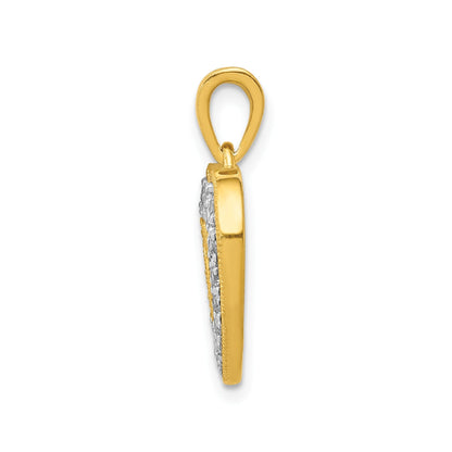 14k Gold Lab Grown Diamond Pave Heart Pendant