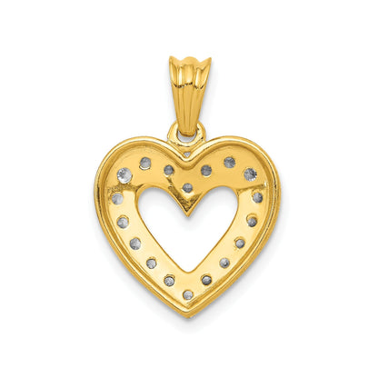 14k Gold Lab Grown Diamond Pave Heart Pendant
