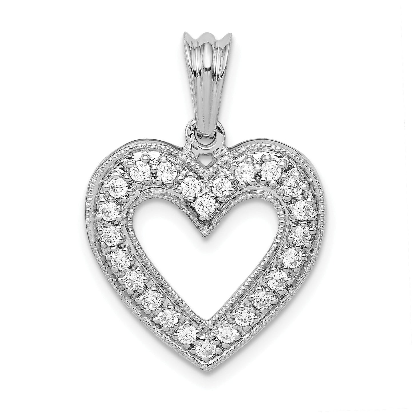 14k Gold Lab Grown Diamond Pave Heart Pendant
