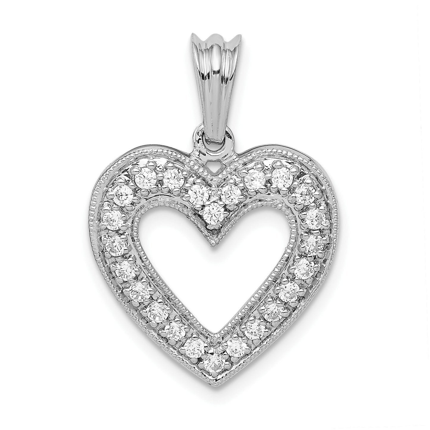 14k Gold Lab Grown Diamond Pave Heart Pendant