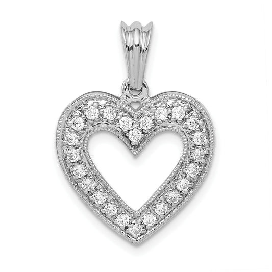 14k Gold Lab Grown Diamond Pave Heart Pendant