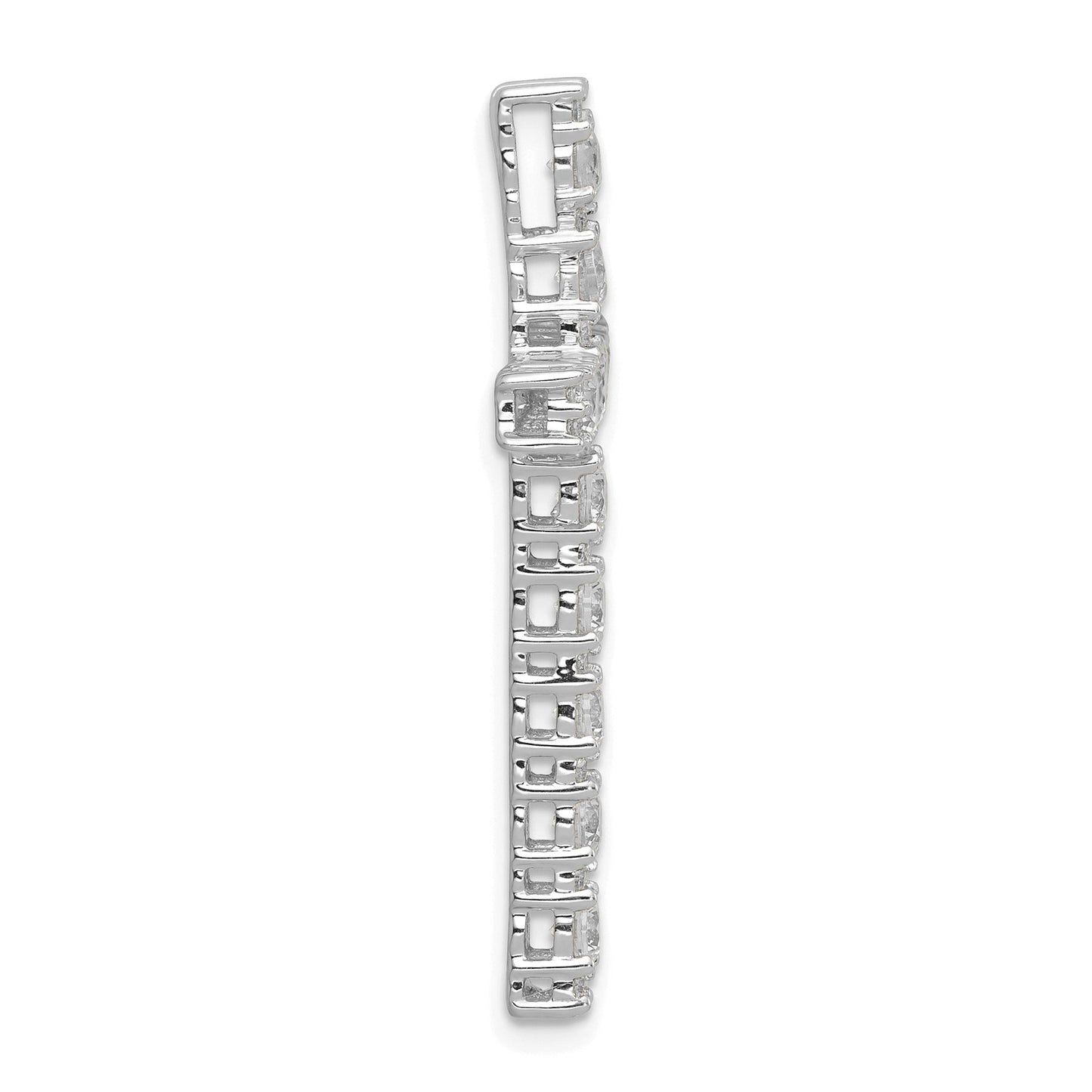 10k White Gold 1 carat Lab Grown Diamond Cross Chain Slide Pendant