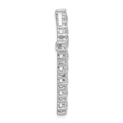 10k White Gold 1 carat Lab Grown Diamond Cross Chain Slide Pendant