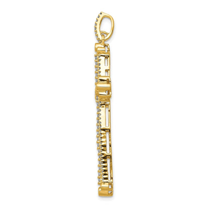 14k Yellow Gold 1 carat Lab Grown Diamond Cross Pendant