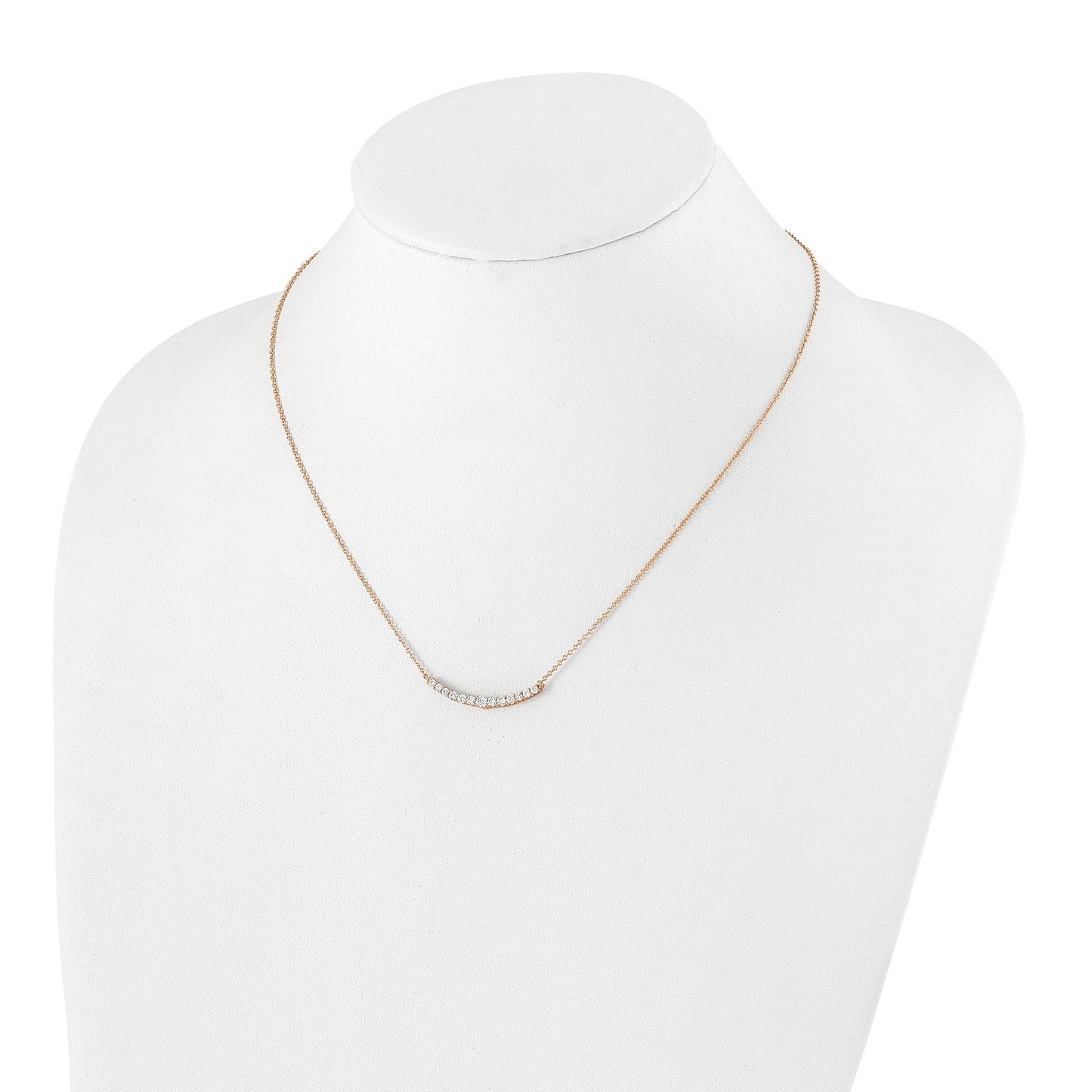 Lab Grown Diamond Complete Bar Gold Necklace 1/2 ctw