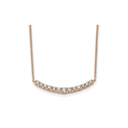 Lab Grown Diamond Complete Bar Gold Necklace 1/2 ctw