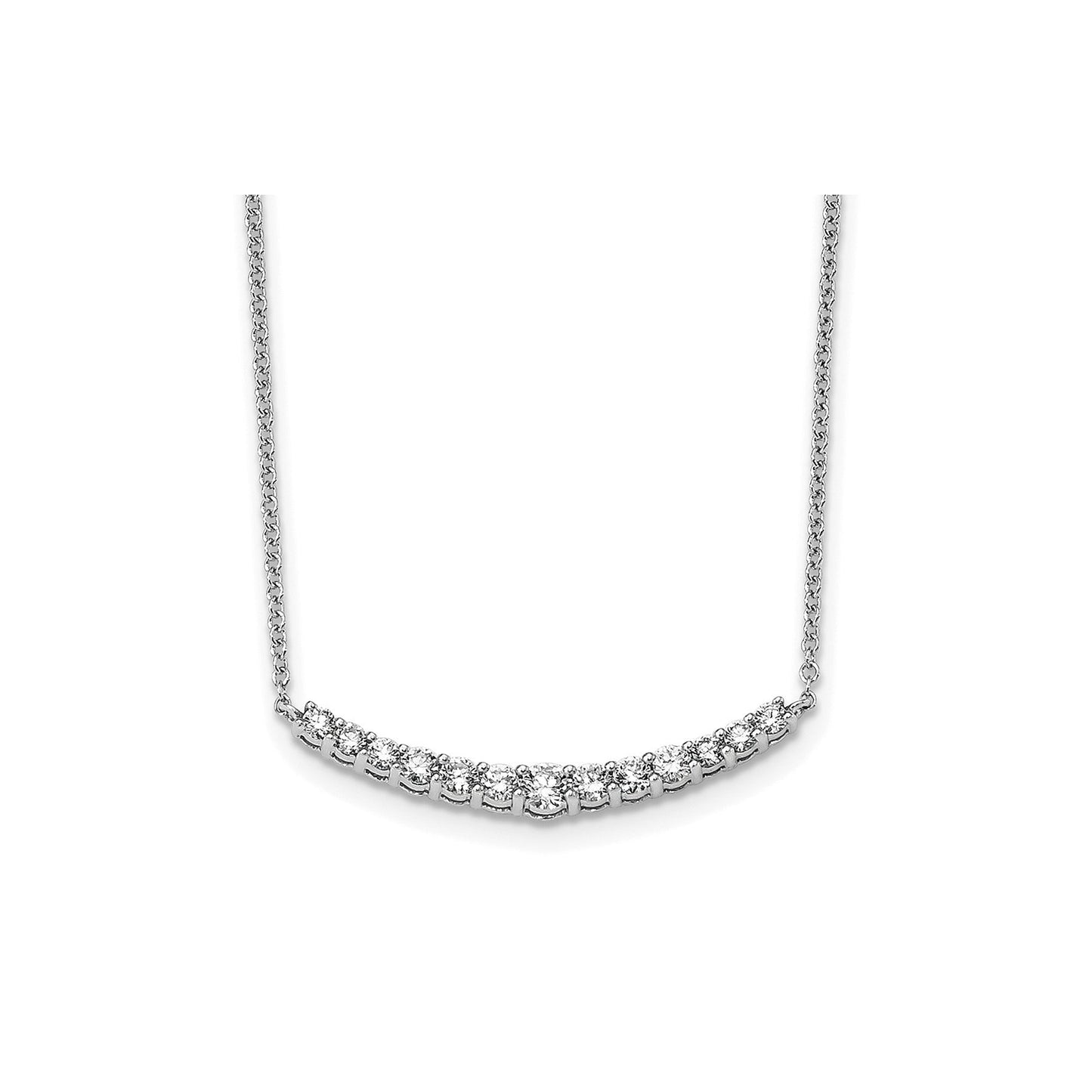 Lab Grown Diamond Complete Bar Gold Necklace 1/2 ctw