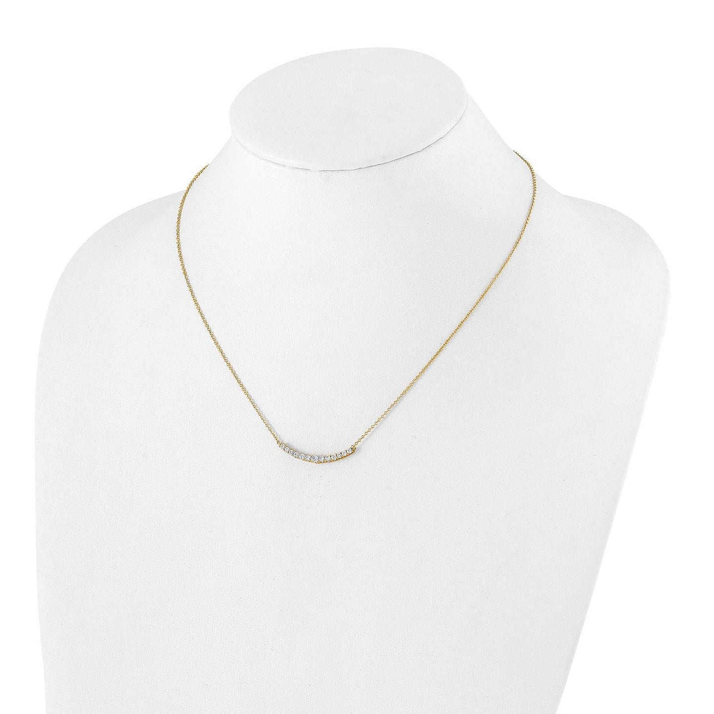Lab Grown Diamond Complete Bar Gold Necklace 1/2 ctw