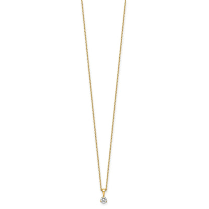 Lab Grown Diamond  Gold Solitaire Pendant Necklace