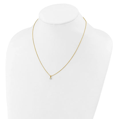 Lab Grown Diamond  Gold Solitaire Pendant Necklace