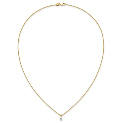 Lab Grown Diamond  Gold Solitaire Pendant Necklace
