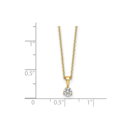 Lab Grown Diamond  Gold Solitaire Pendant Necklace