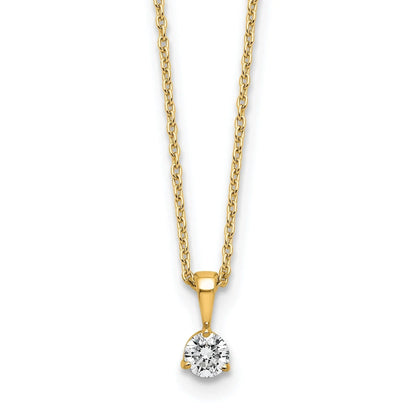 Lab Grown Diamond  Gold Solitaire Pendant Necklace