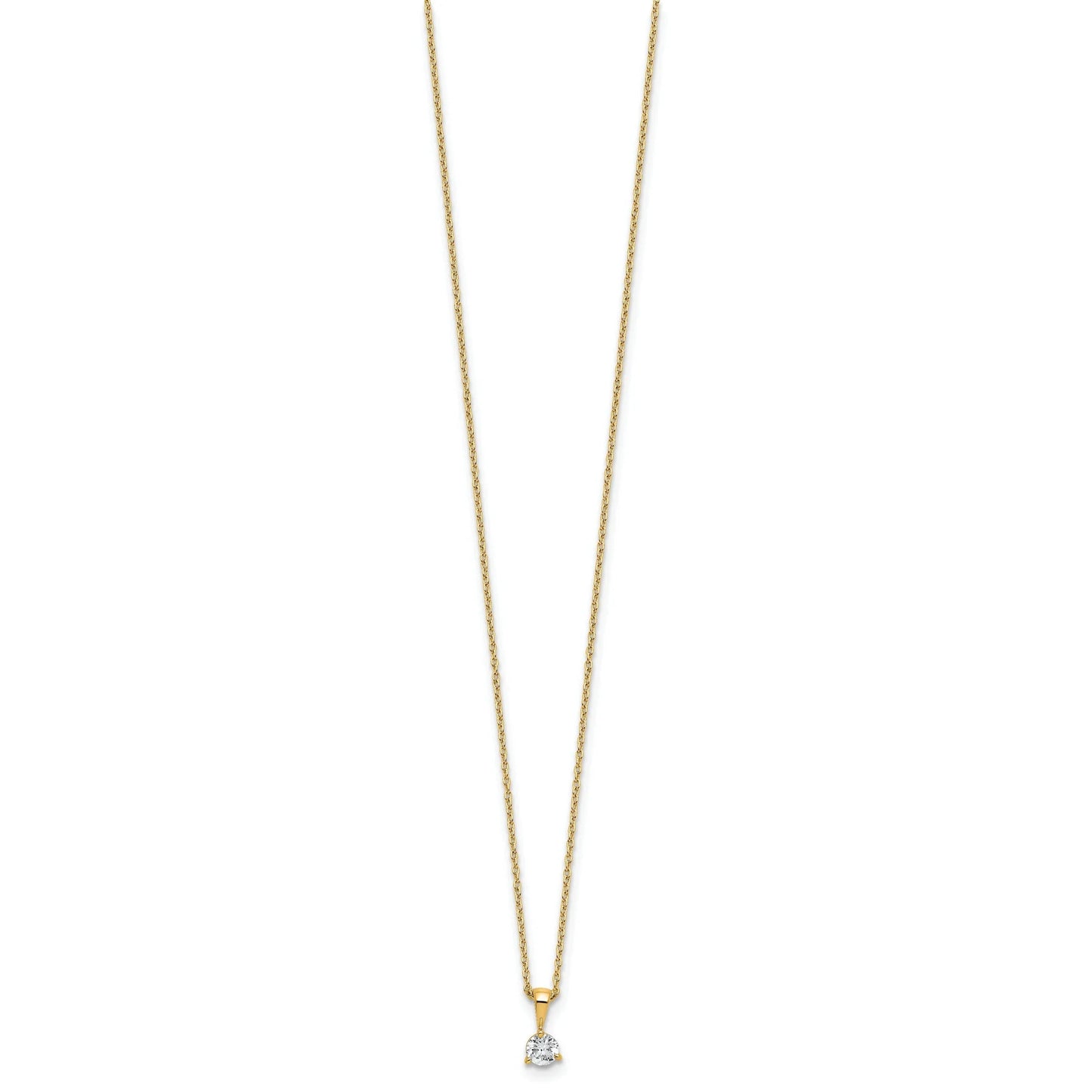 14k Gold Lab Grown Diamond Solitaire Pendant Necklace