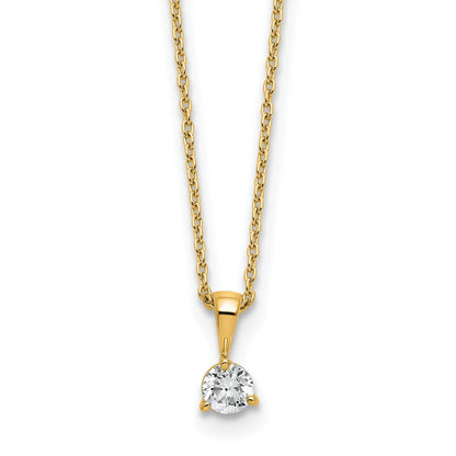14k Gold Lab Grown Diamond Solitaire Pendant Necklace