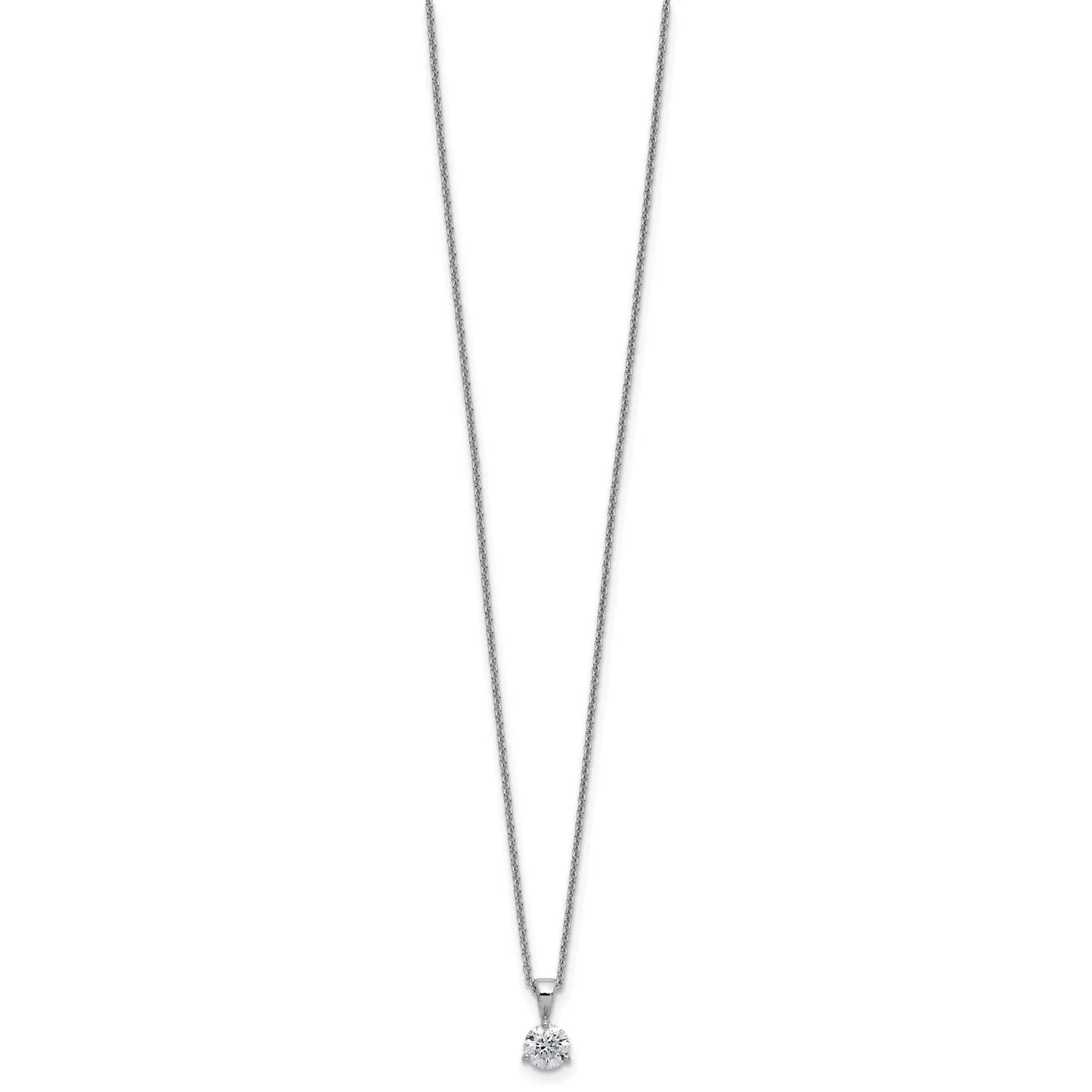 14k Gold Lab Grown Diamond Solitaire Pendant Necklace