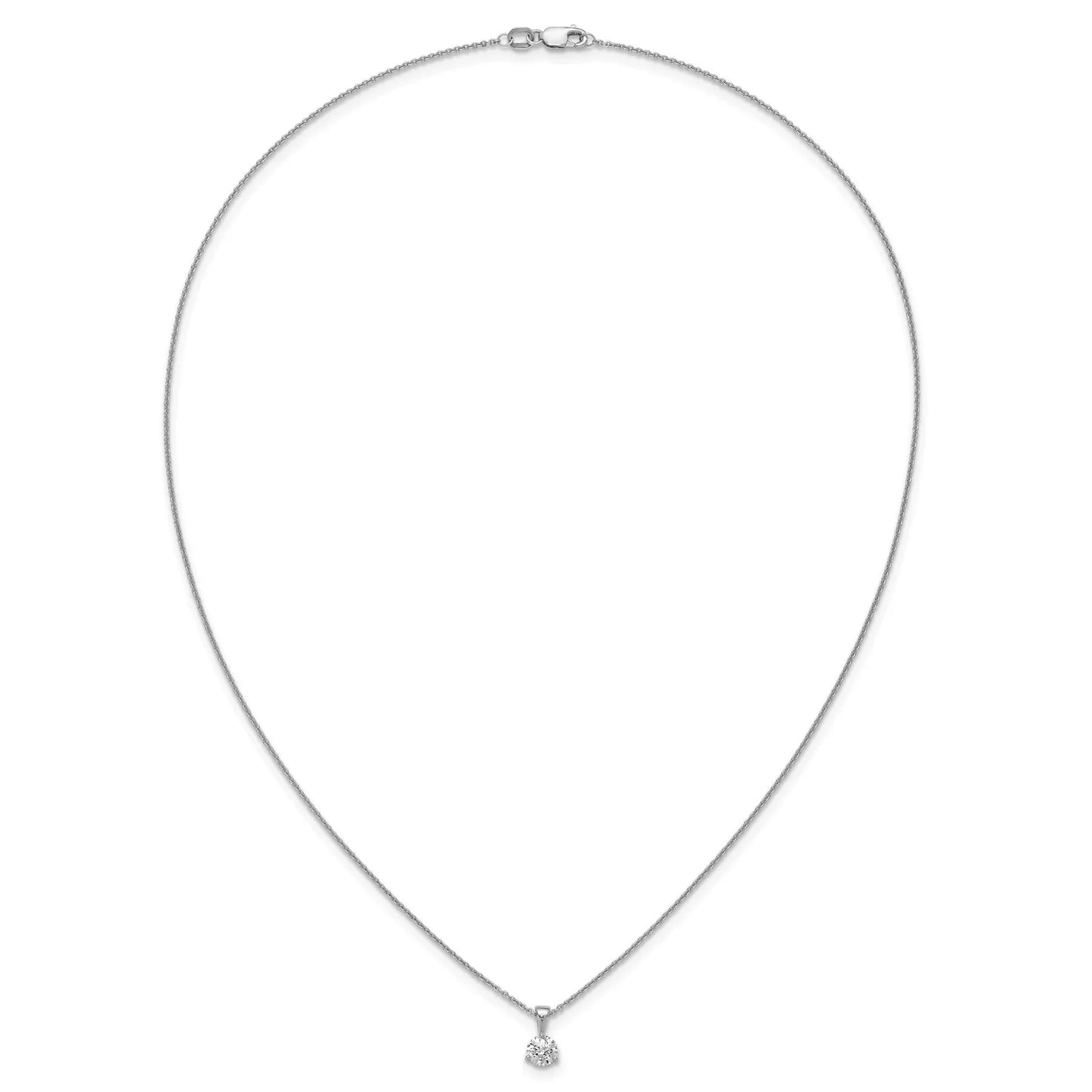 14k Gold Lab Grown Diamond Solitaire Pendant Necklace