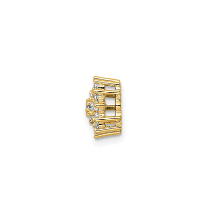 14k Gold 1/4 carat Lab Grown Diamond Cluster Chain Slide Pendant