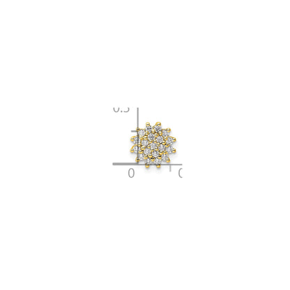 14k Gold 1/4 carat Lab Grown Diamond Cluster Chain Slide Pendant