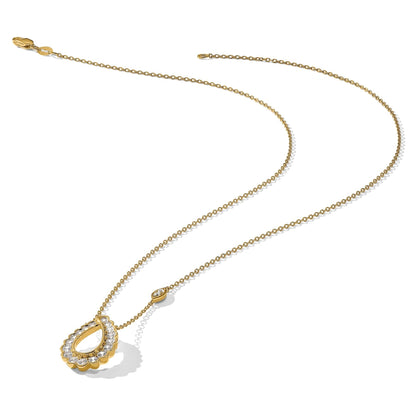 14k 3/4 Carat Lab Grown Diamond Fashion Teardrop Necklace