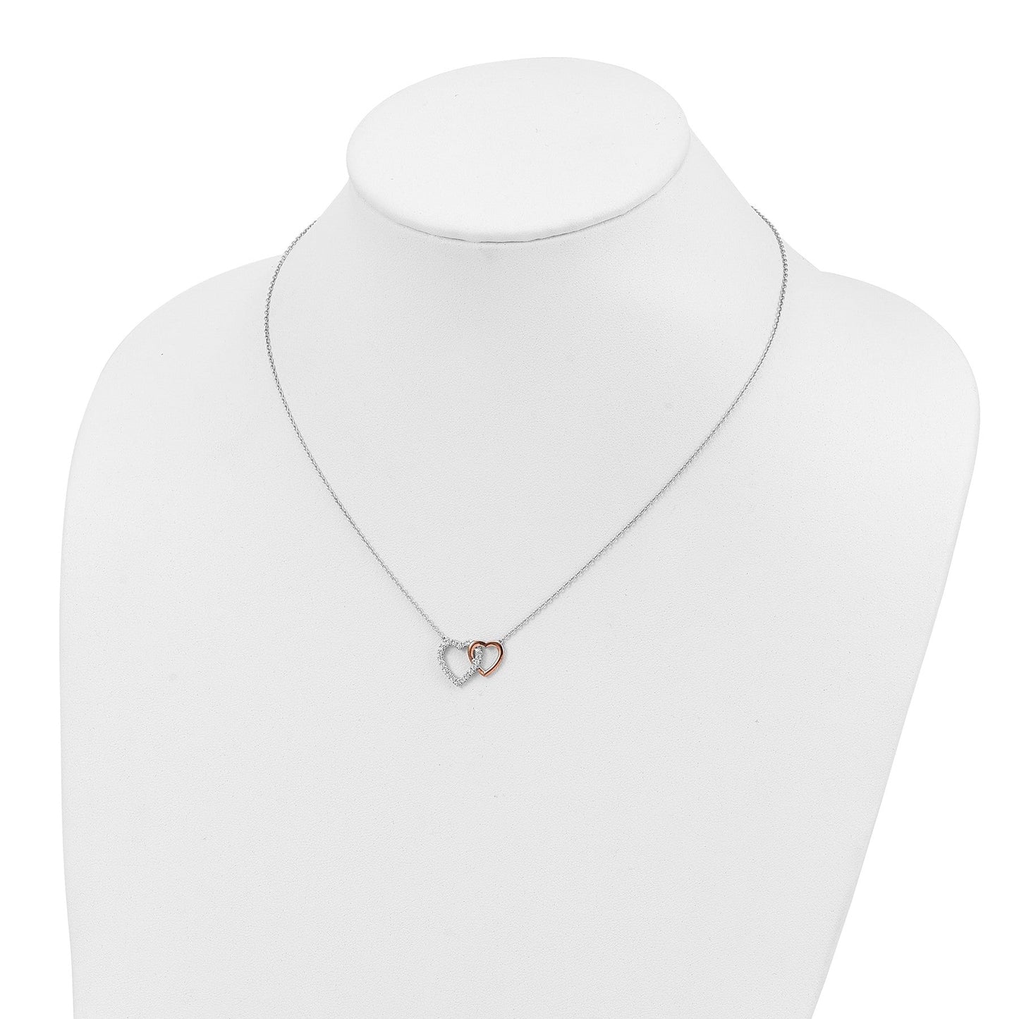 Lab Grown Diamond Interlocking Heart Necklace 14k Gold