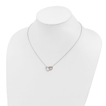 Lab Grown Diamond Interlocking Heart Necklace 14k Gold