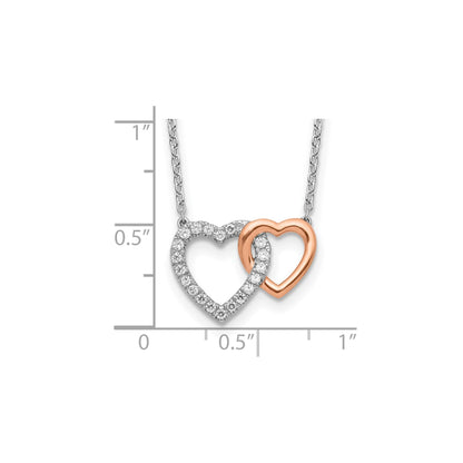 Lab Grown Diamond Interlocking Heart Necklace 14k Gold