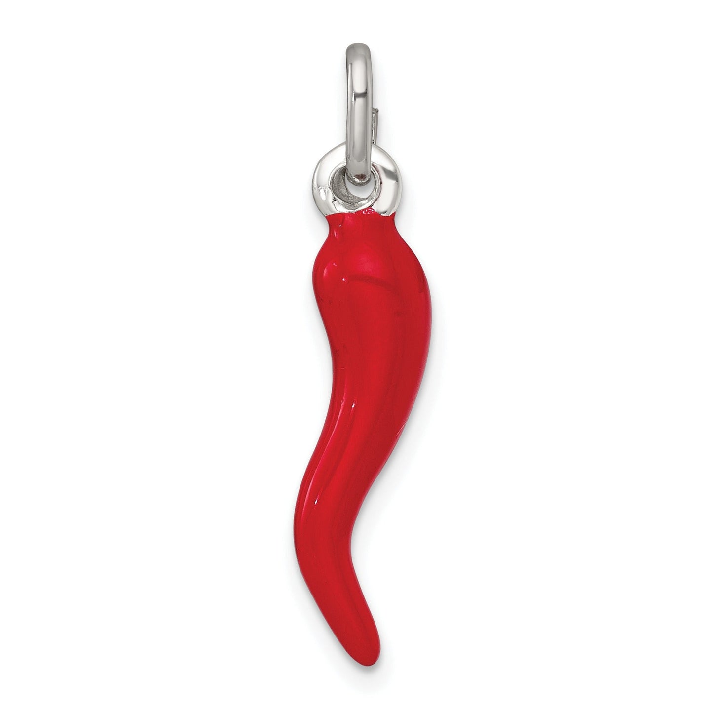 Red Enamel Italian Horn Pendant Only