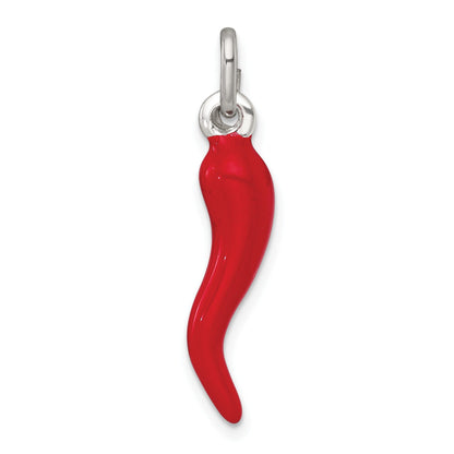 Red Enamel Italian Horn Pendant Only