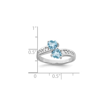 0.85 Ct Heart Purple Amethyst Prong Silver Promise Ring