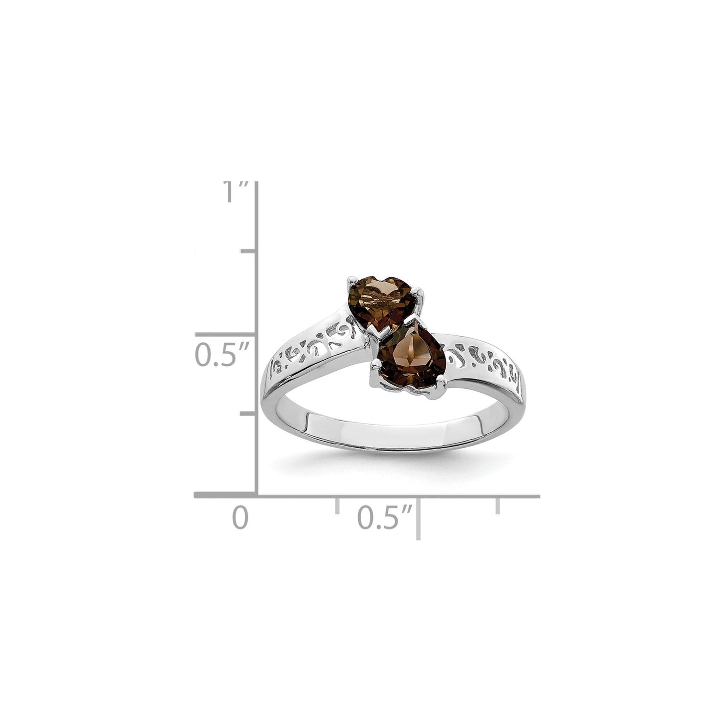 0.85 Ct Heart Purple Amethyst Prong Silver Promise Ring