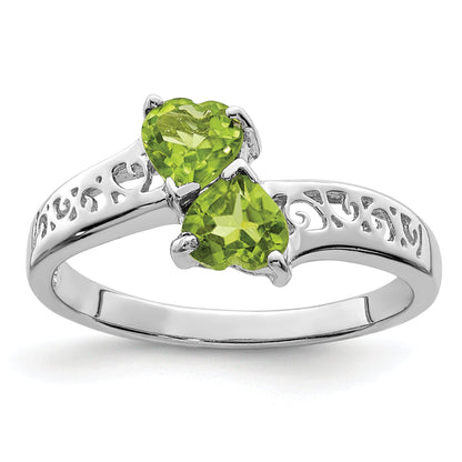 0.85 Ct Heart Purple Amethyst Prong Silver Promise Ring