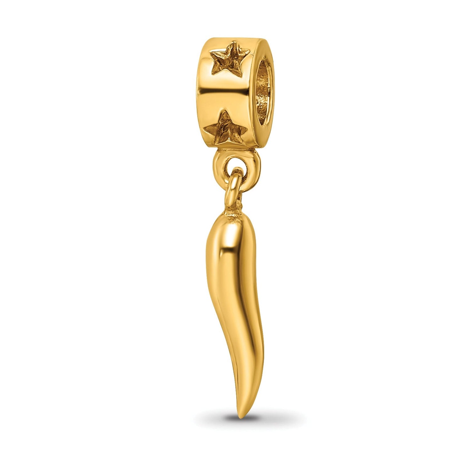 Silver Gold-plated Italian Horn Dangle Pendant