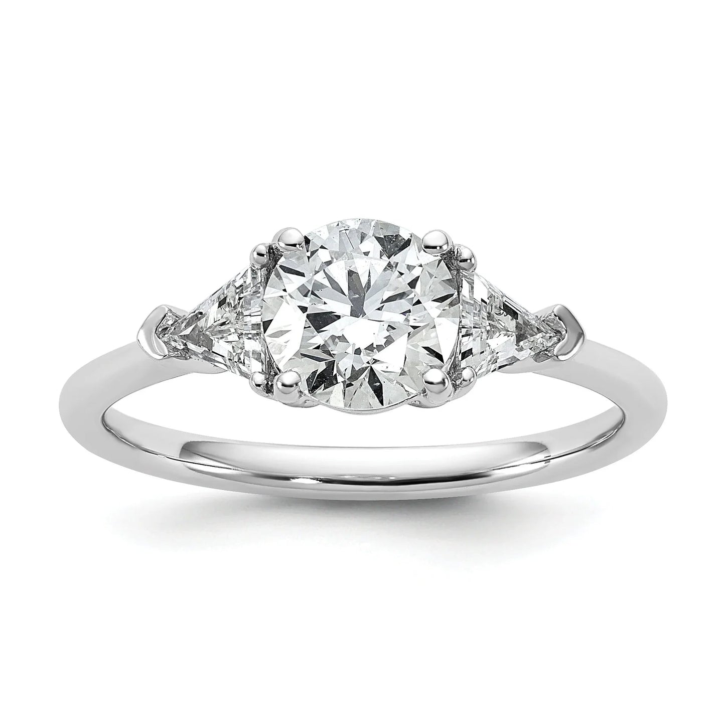 14K White Gold Lab Grown Diamond 3-Stone Engagement Ring