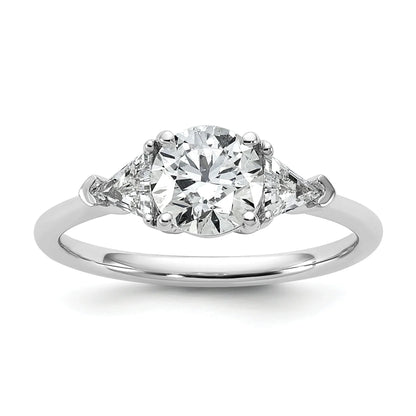 14K White Gold Lab Grown Diamond 3-Stone Engagement Ring