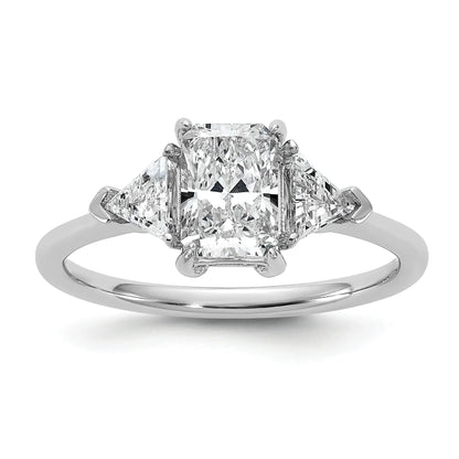 14K White Gold Lab Grown Diamond 3-Stone Bridal Ring
