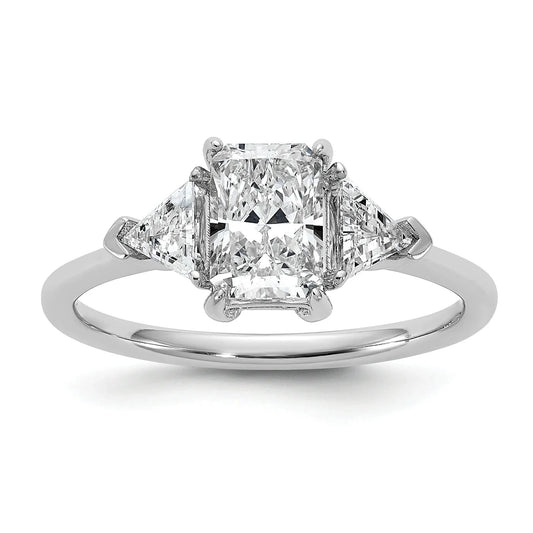 14K White Gold Lab Grown Diamond 3-Stone Bridal Ring