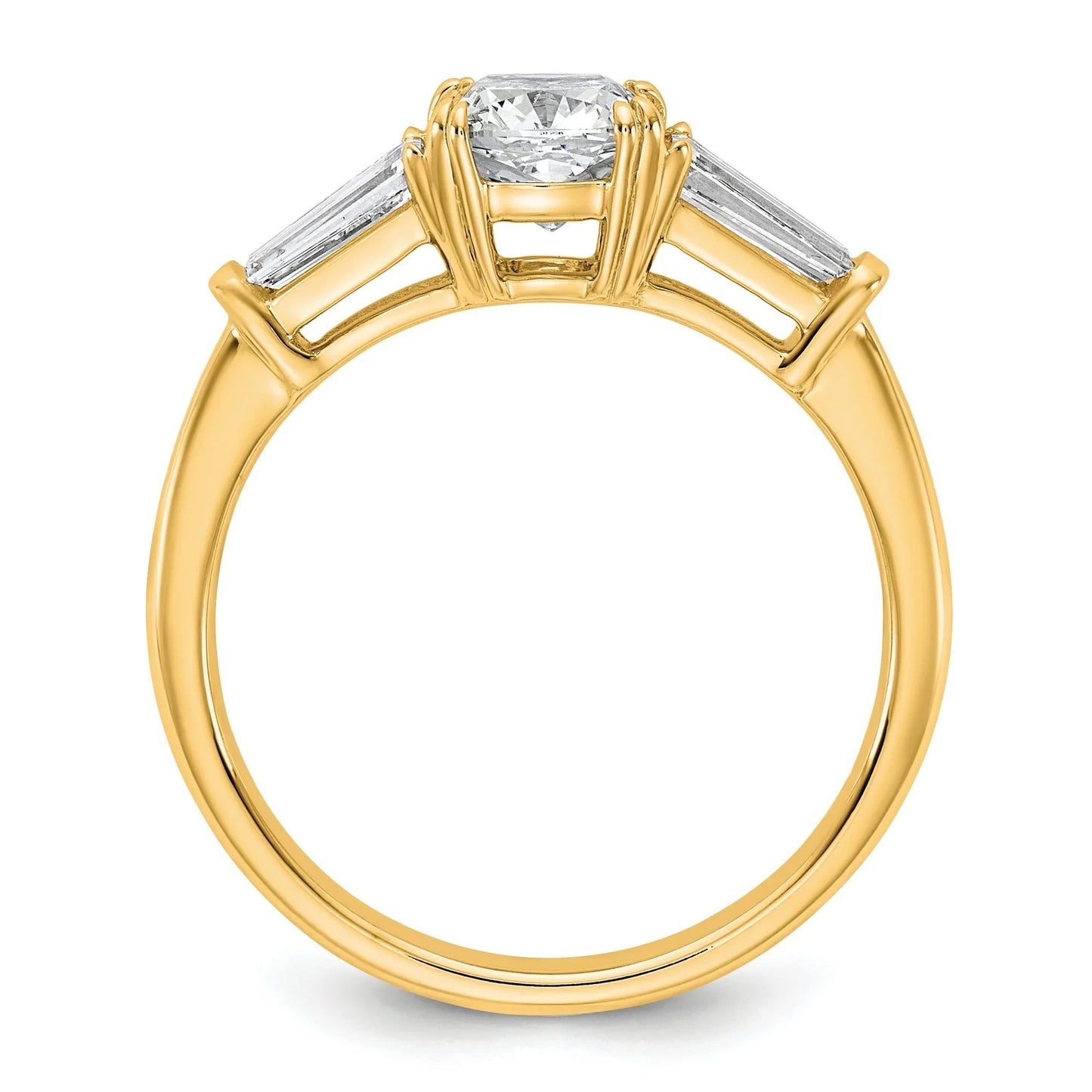 Lab Grown Diamond Princess & Half-Moon 3-Stone Bridal Ring