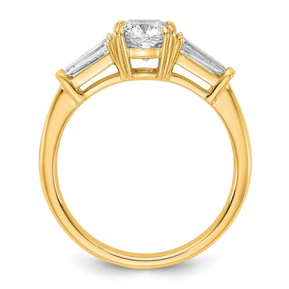 Lab Grown Diamond Princess & Half-Moon 3-Stone Bridal Ring