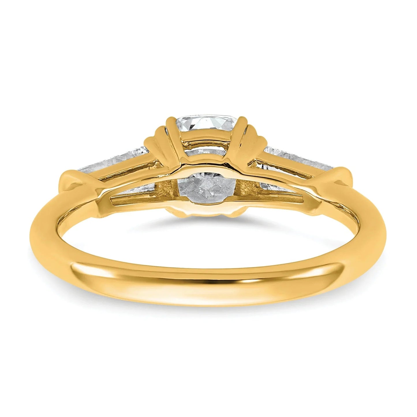 Lab Grown Diamond Princess & Half-Moon 3-Stone Bridal Ring