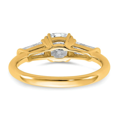 Lab Grown Diamond Princess & Half-Moon 3-Stone Bridal Ring