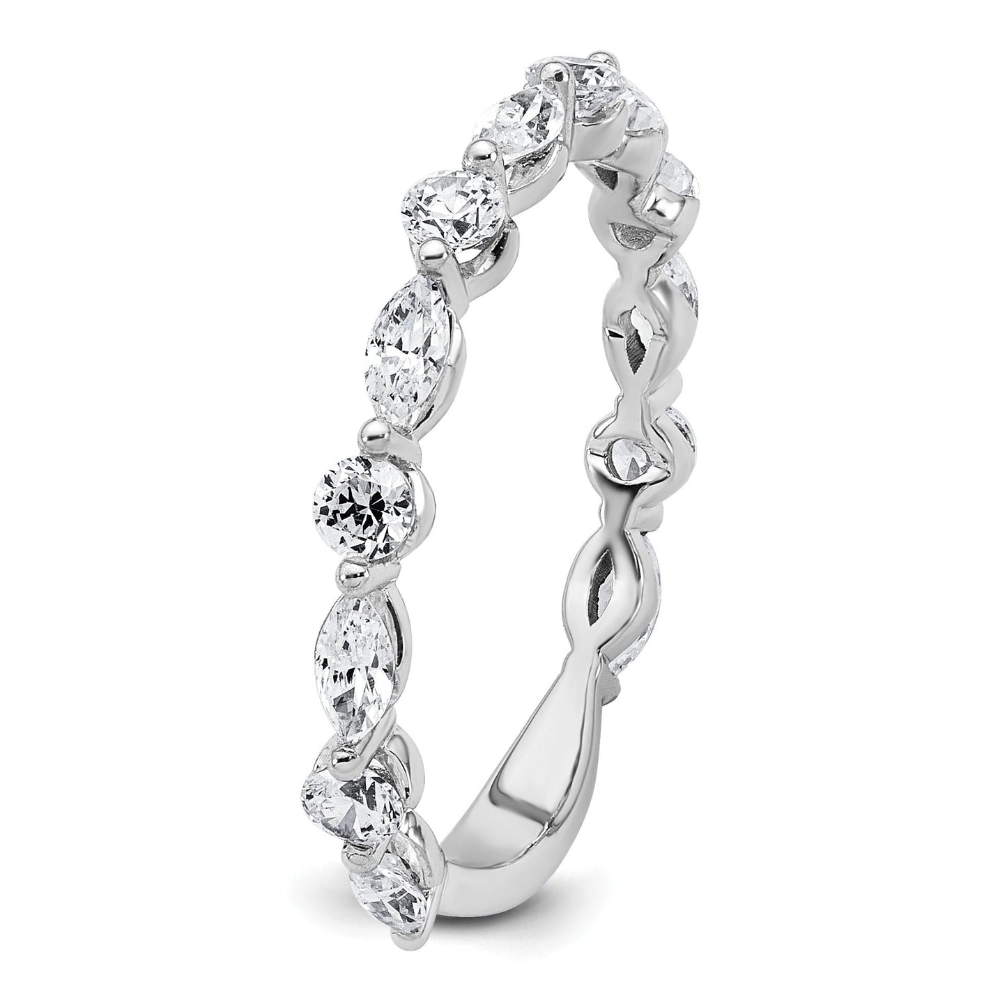 14K White Gold Lab Grown Diamond Wedding Band Ring 0.75 Ct