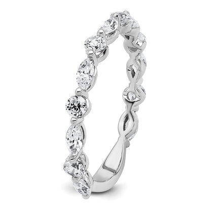 14K White Gold Lab Grown Diamond Wedding Band Ring 0.75 Ct