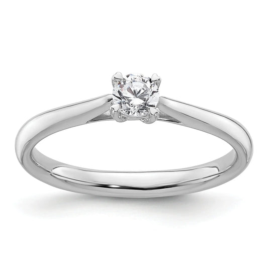 14K Gold Lab Grown Round Diamond Solitaire Ring